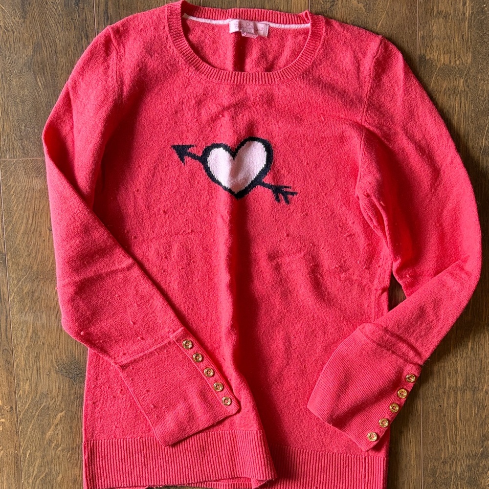 Lilly Pulitzer Pink Sweater with Heart and Arrow Design